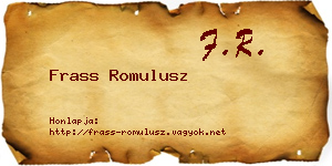 Frass Romulusz névjegykártya